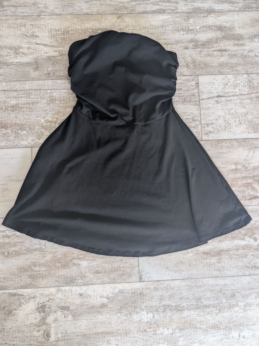 Ofeefan Women's Strapless Black Fit-and-Flare Dress